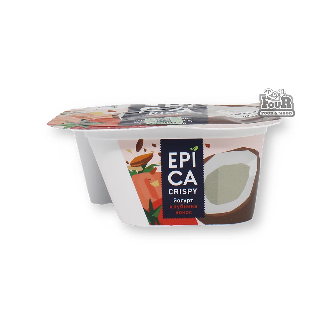 Yogurt «Epica Crispy» with strawberry-coconut 140g